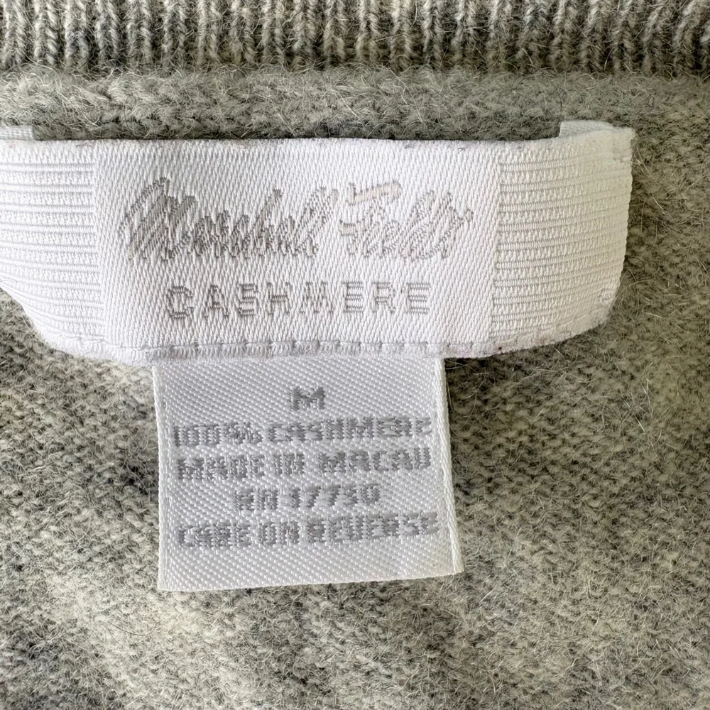 Marshall Field's‎ 100% Cashmere V-Neck Sweater Womens M Light Gray